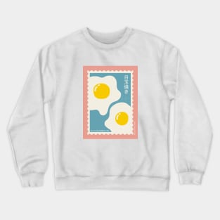 Fried egg art, Cute japanese poster, Retro 90s stamp, Posters aesthetic, Exhibition poster, Food, Pop art Crewneck Sweatshirt